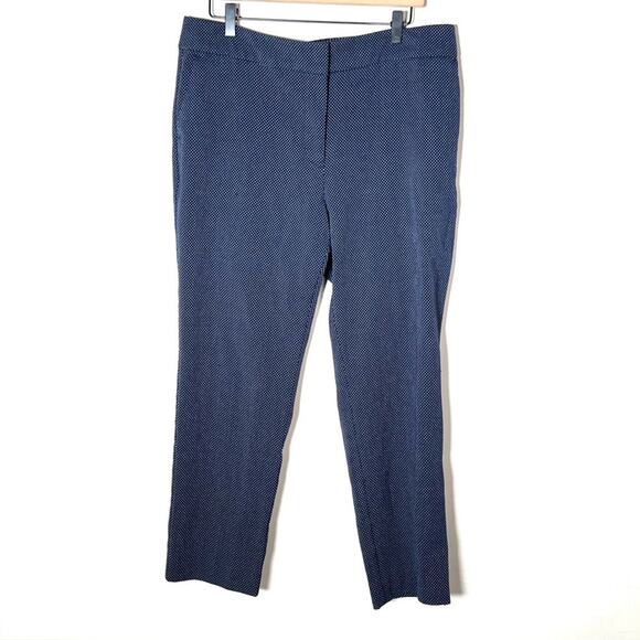 Ann Taylor navy blue polka dot slim leg dress pants size 12 B91 - Picture 1 of 5